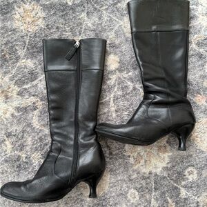 Rare Vintage John Fluevog Black Leather Bellevue Midkiff Heeled Boots - 8.5
